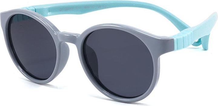 Immagine prodotto Techsuit - Occhiali da sole polarizzati (22049) - Forma rotonda, senza vite, per bambini - Grigio / Blu