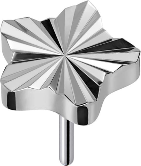 Star Piercing Threadless Diamantschliff Scheibe Stern silber (Titan G23, ohne Messing)