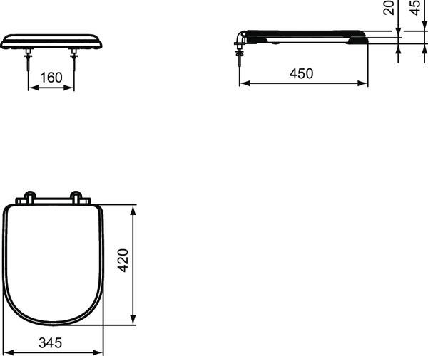 Image du produit Ideal Standard Siège de WC Calla T627801, avec couvercle, sans mécanisme de fermeture souple, blan