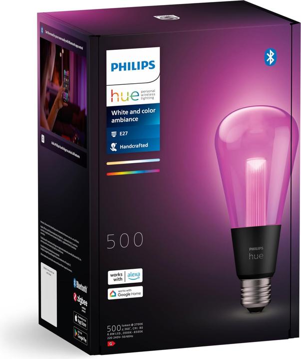 Actual product image Philips Hue White & Color Ambiance Lightguide Giant Edison (E27, 6.80 W, 500 lm, 1 x, G)