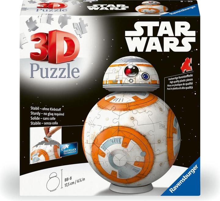 Immagine prodotto Ravensburger 3D Puzzle 11578 - Star Wars BB8 - Astromech Druid da Episodio VII, VIII e IX come un (99 pezzi)