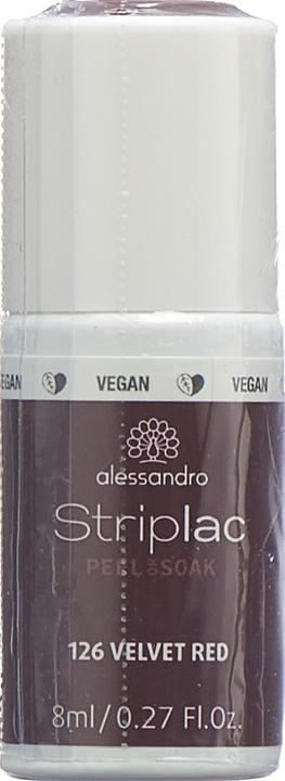 Image du produit Alessandro Striplac Peel or Soak (126 Velours Rouge, Vernis semi-permanent)