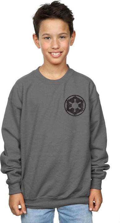 Immagine prodotto Star Wars The Mandalorian Galactic Empire Insignia Breast Print Felpa Ragazzi (140, 146)