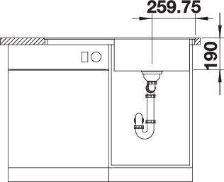 Actual product image Blanco Zenar 5 S-F (90.25 cm, 49.75 cm)