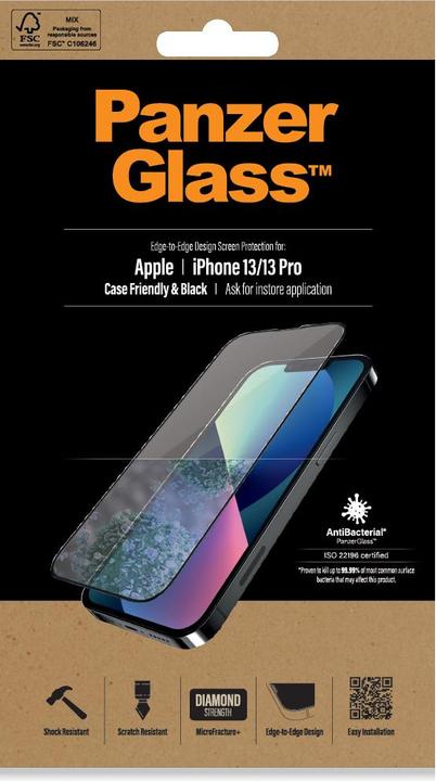 Actual product image PanzerGlass Display protection film (1 Piece, Apple iPhone 13)