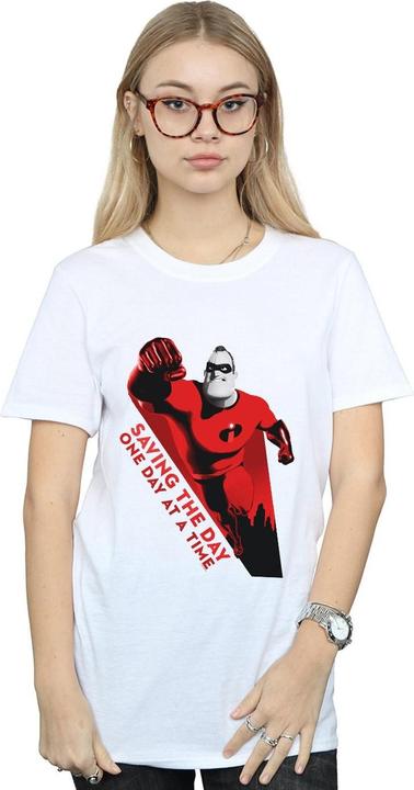 Actual product image Disney Womens/Ladies The Incredibles Saving The Day Cotton Boyfriend T-Shirt (XL)