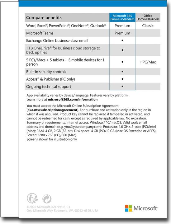 Actual product image Microsoft 365 Business Standard (1 User, 12 months)