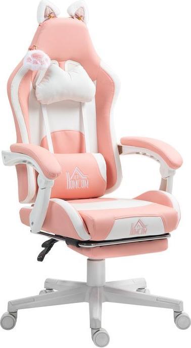 Produktbild Swisshandel24 Gaming Stuhl Ergonomischer Gamer Stuhl mit Lendenwirbelstütze, Fussstütze Rosa