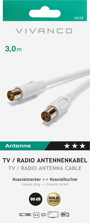 Actual product image Vivanco Coax connector Coax coupling (90 dB, Antenna cable)