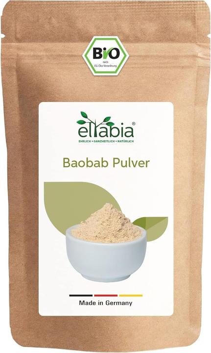Eltabia Bio Baobab-Pulver | Affenbrotbaum gemahlen | Apothekerbaum in Rohkost Qualität (Pulver, 200 g)