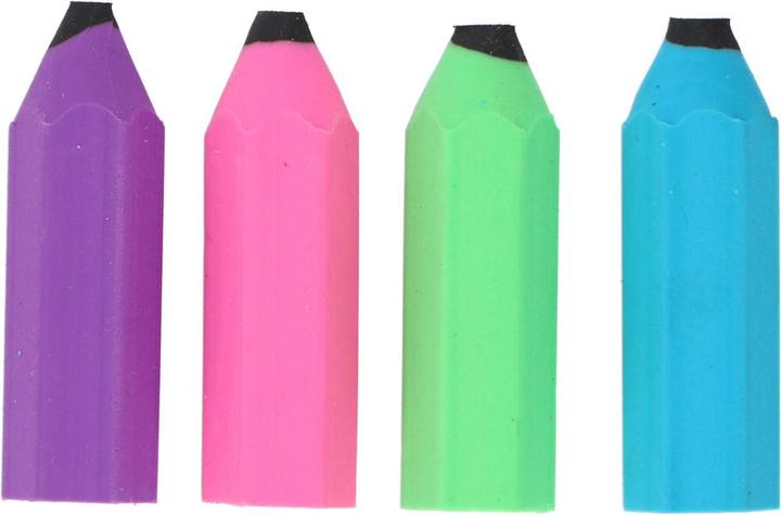 Actual product image Topwrite Eraser pencil shape 4pcs 4ass