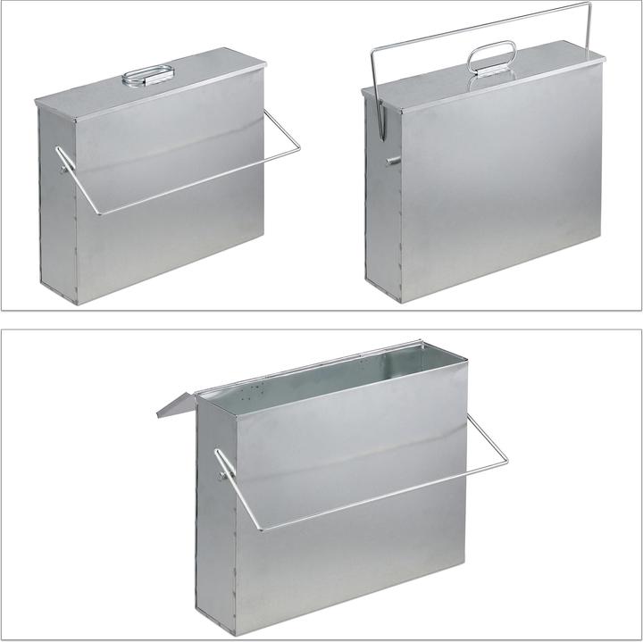Produktbild Relaxdays Ascheeimer eckig (44.5 x 12 x 42 cm)