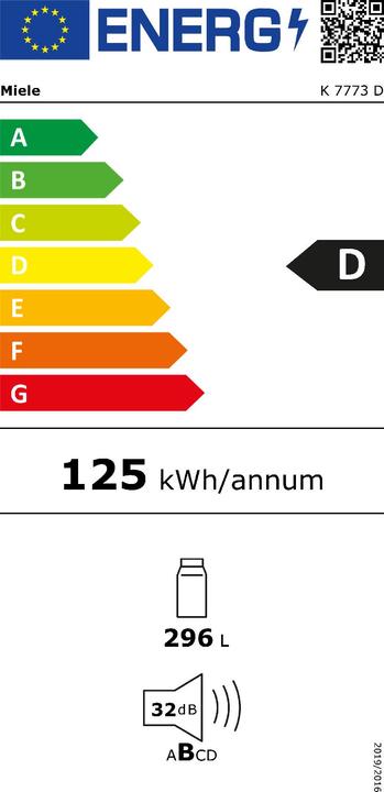 Energy Label Miele K 7773 D (296 l)