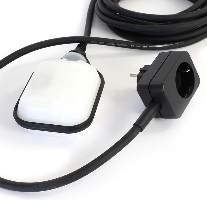 Produktbild XPOtool Aquastop Schwimmerschalter Teiche 5m Kabel Überlaufschutz schwarz-weiss