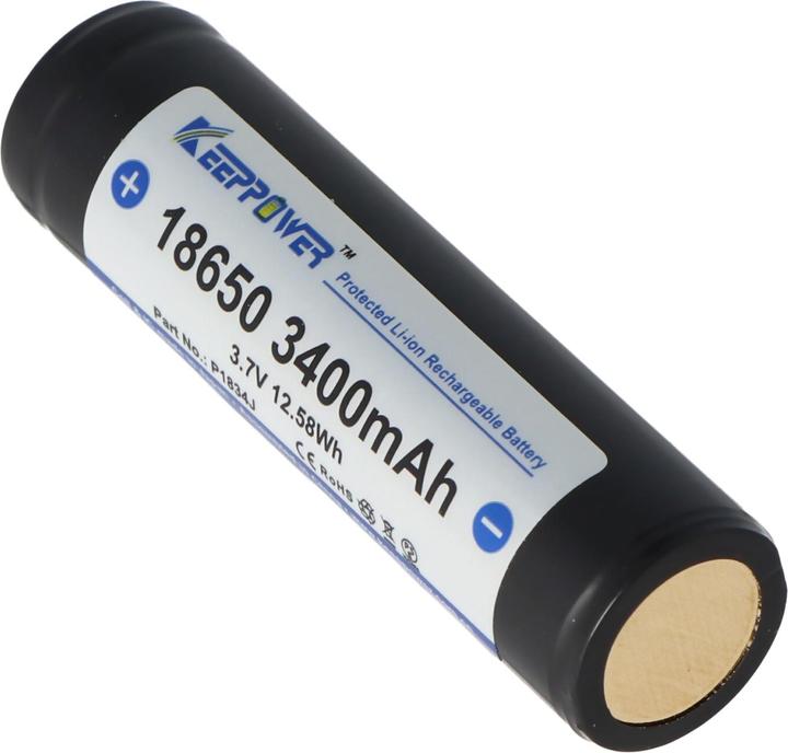 Image du produit Keeppower Accu 18650 protégé (Flat Top) (1 pcs, 18650, 3400 mAh)