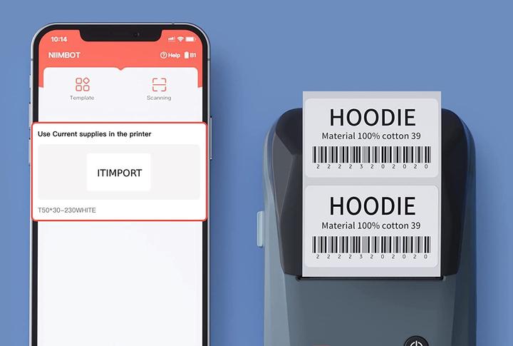 Actual product image Niimbot B1 (203 dpi)