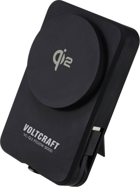 Voltcraft VC-Qi2 PD20W 8000 Powerbank 8000 mAh Fast Charge LiPo Black Statusa (8000 mAh)