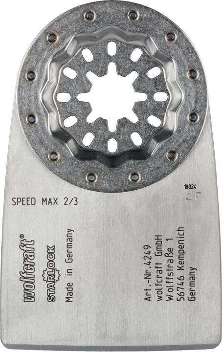 Produktbild wolfcraft Schaber „Expert“ HCS, STARLOCK-Aufnahme, Teppich- u. Fliesenkleber, 52 mm