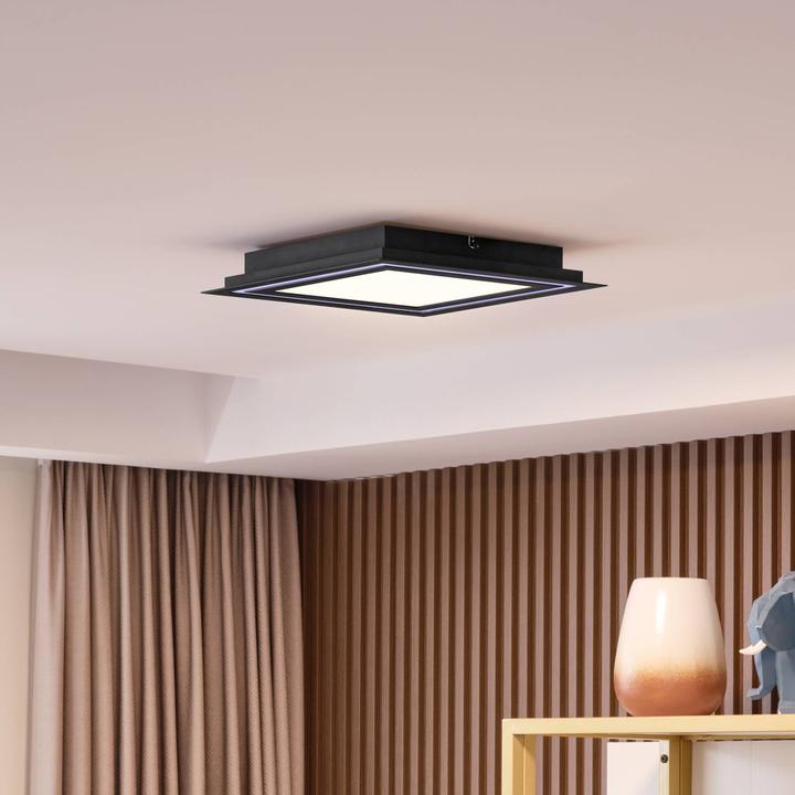 Produktbild Lucande Leicy LED-Deckenlampe RGBW schwarz 34cm (890 lm)