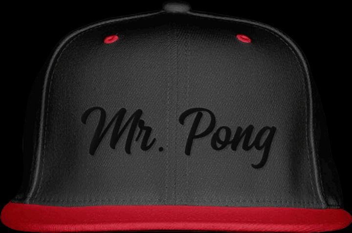 MrPong Beer Pong Snapback Cap Red (One Size)