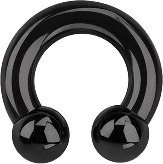 Star Piercing Circular Barbell Innengewinde schwarz mit zwei Kugeln (Titan G23, ohne Messing)