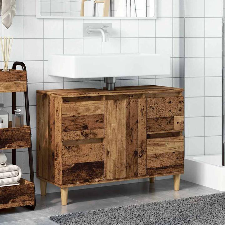 Immagine prodotto VidaXL Waschbeckenunterschrank Altholz-Optik 80x33x60 cm Holzwerkstoff (80 x 33 x 60 cm)