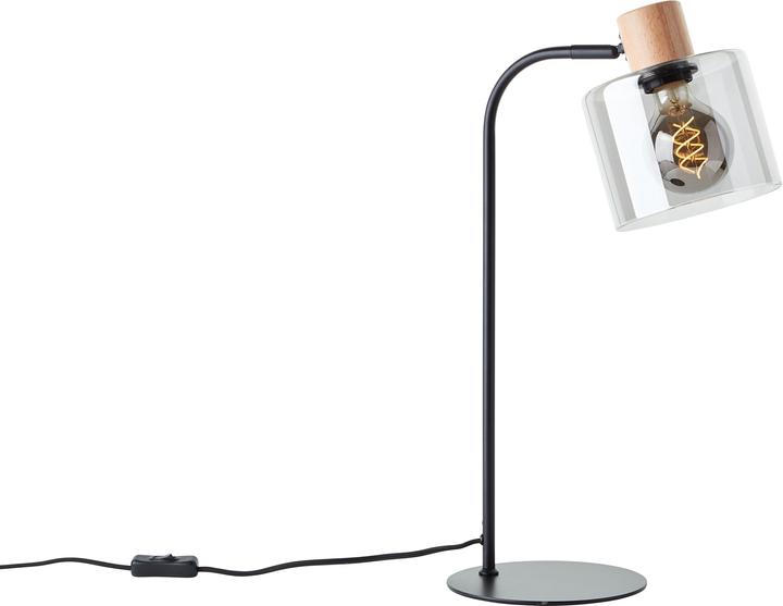 Immagine prodotto Brilliant Lampada da tavolo Weald nero/fumo/legno Dimensione: 50x18 (E27)