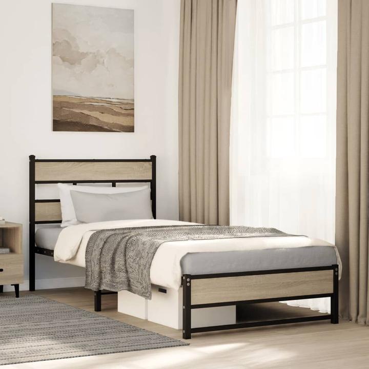 Actual product image VidaXL Metal bed Bed slatted frame single bed Bed frame without mattress 107x203cm (107 x 203 cm)