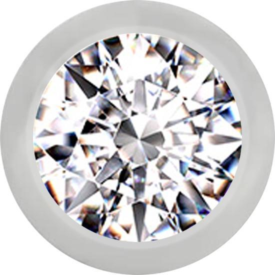 Produktbild Star Piercing Micro Kugel silber mit Kristall silber (Chirurgenstahl 316L)