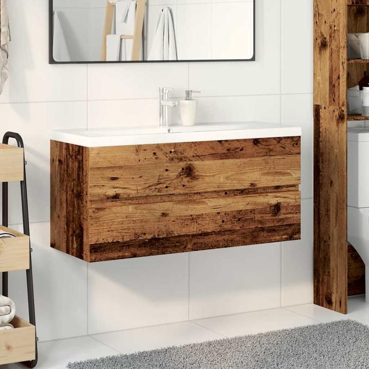 Produktbild VidaXL Waschbeckenunterschrank Wand Unterschrank Badschrank mit Einbaubecken