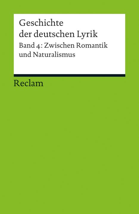 Actual product image Geschichte der deutschen Lyrik (German, Bernhard Sorg, 2012)