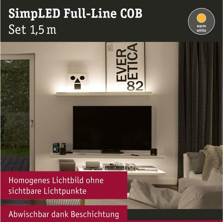 Produktbild Paulmann SimpLED COB Stripe Set (Warmweiss, 150 cm, Indoor)