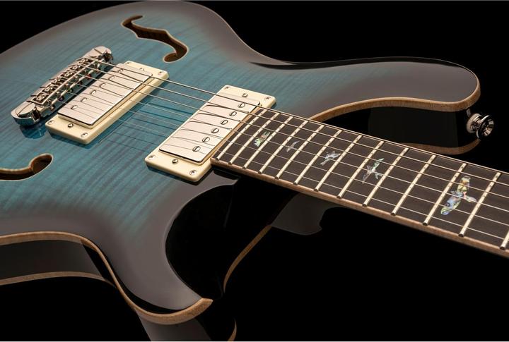 Produktbild PRS SE Hollowbody II Piezo Peacock Blue Burst (E-Gitarre, mahogany, Ebony, Beveled Maple Top with Flame Maple Veneer, Beveled Maple Back with Flame Maple Veneer)