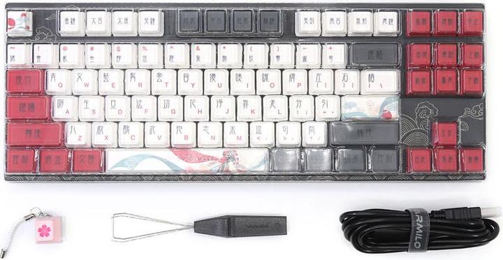 Produktbild Varmilo VEA87 Beijing Opera TKL Gaming Tastatur, MX-Brown, weisse LED - US Layout (US, Kabelgebunden)