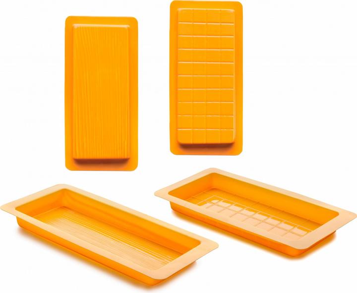 Image du produit Ibili Set de 2 moules à tarte lisse + quadrillé 23 x 10 cm pour le nougat traditionnel espagnol au miel