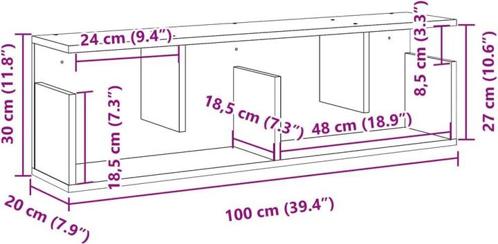 Image du produit VidaXL Armoire murale (100 x 20 x 30 cm)