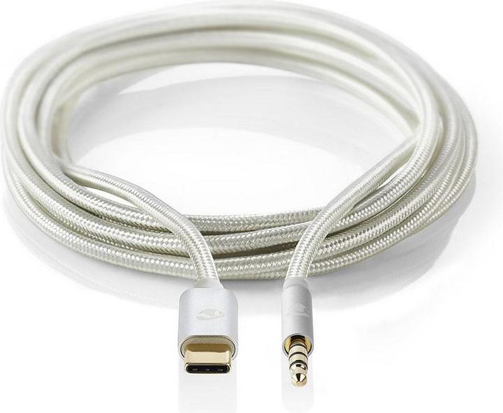Image du produit Nedis Adaptateur USB USB 2.0 USB-C mâle 3.5 mm mâle 1.00 m rond Plaqué or Tressé/nylon Alumin (1 m, USB 2.0)