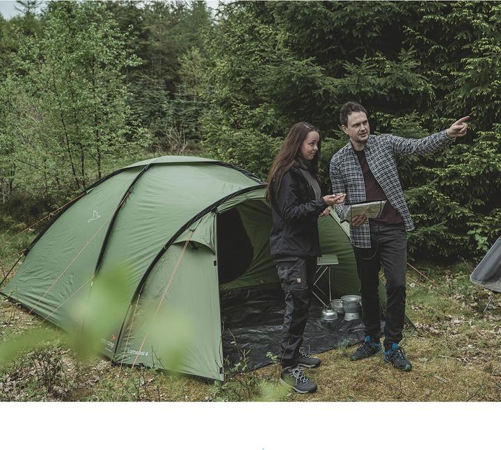 Immagine prodotto Easy Camp Kuppelzelt Lomsdal 4 (olivgr?n, mit Tunnel-Anbau, Modell 2025) (Tenda a cupola, 6.40 kg, 4 persone)