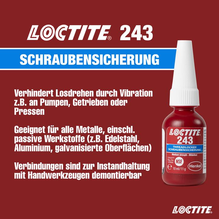 Actual product image Loctite Screw lock 243 (20 g, 5 ml)