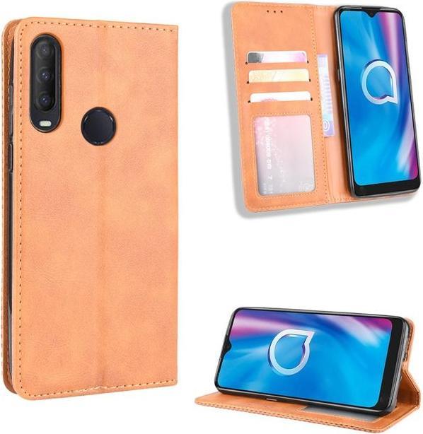 Produktbild MU Classic Retro Leder Bookcover Series (Alcatel 1S (2020), Alcatel 3X (2020))