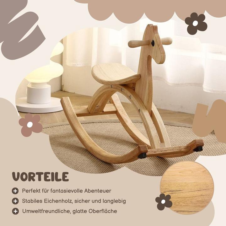 Image du produit Hermex Cheval à bascule Cheval en bois Jouet pour enfants Cheval en bois