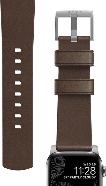 Immagine prodotto Nomad Cinturino del connettore moderno (44 mm, Cuoio, Acciaio inossidabile)