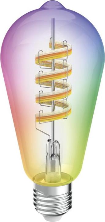 Immagine prodotto Hama Lampada LED intelligente, Matter, E27, retrò, filamento ST64, RGBW, dimmerabile, con app (E27, 4.90 W, 470 lm, 1 x, F)