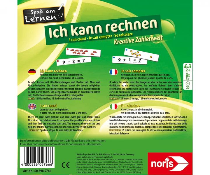 Image du produit Noris Je peux compter (Allemand, Français, Italien, Anglais)