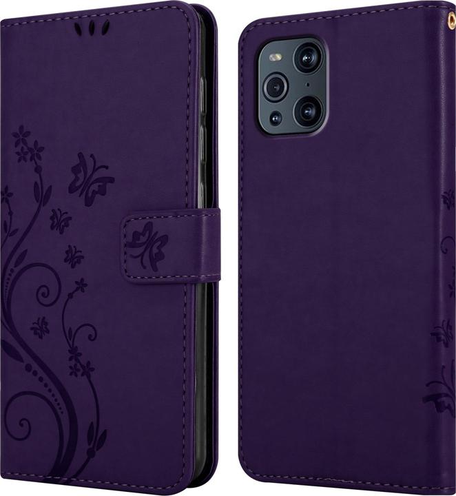 Actual product image Cadorabo Flower Book cover (Oppo Find X3 Pro)
