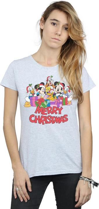 Actual product image Disney Womens/Ladies Mickey Mouse And Friends Christmas Cotton T-Shirt (S)