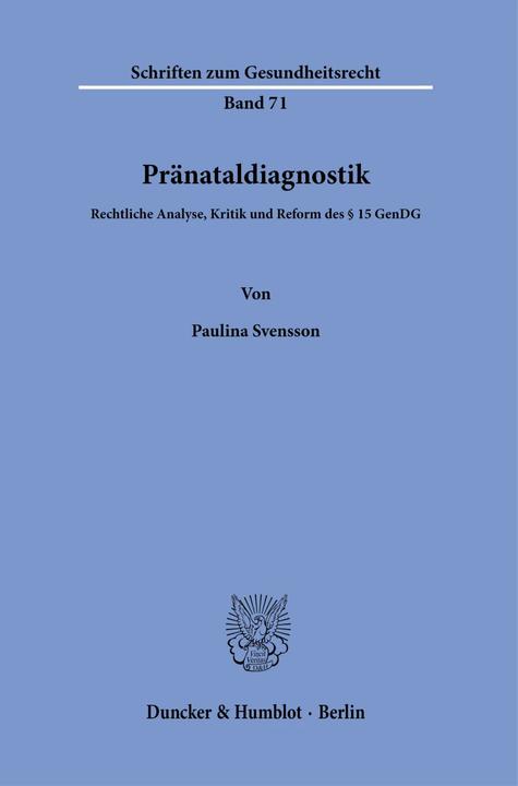 Produktbild Pränataldiagnostik (Deutsch, Paulina Svensson, 2023)