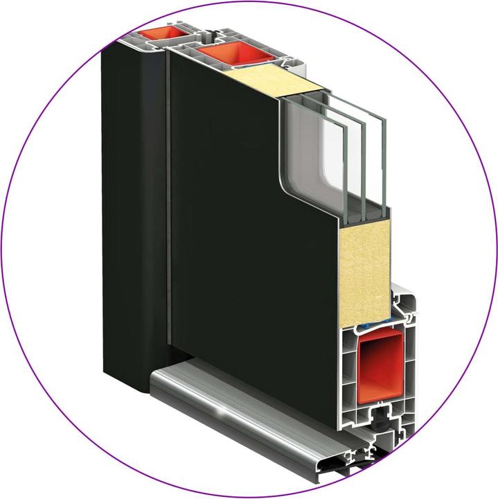 Image du produit Diverse Hardware Porte d'entrée aluminium et PVC anthracite 110x210 cm