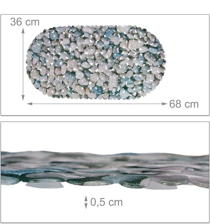 Actual product image Relaxdays Anti-Slip Bath Mat, Stone-look (36 x 68 x 0.5 cm)