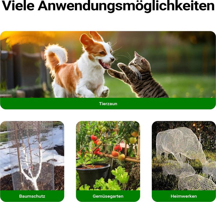 Produktbild Wiltec Volierendraht 5x1m Hasendraht 25mm Maschenweite Sechseckgeflecht Zaun (5 m)